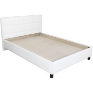 Pat Soft tapitat pentru saltea 140x200, Alb Pat Soft tapitat pentru saltea 140x200, Alb
